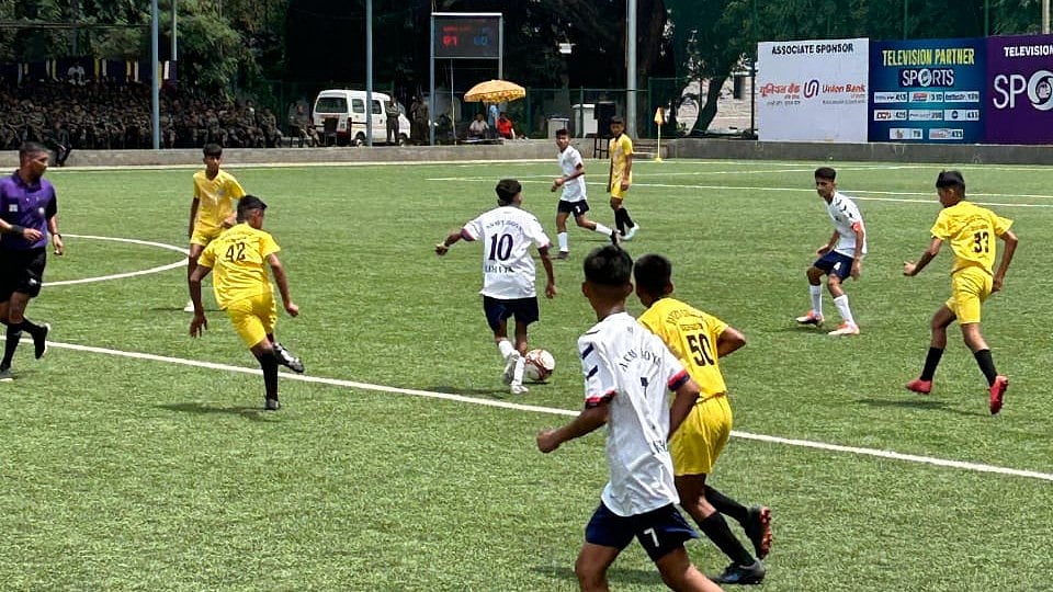 Players in action during the Subroto Cup Sub-Junior Boys Tournament. - Photo: X | Subroto Cup